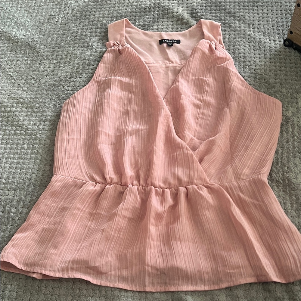 Express Blush Pink Wrap Tank Top